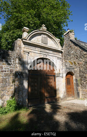 Frankreich, Bretagne, finistere, rade de brest, presqu'ile de crozon, landevennec, Portail, ancienne abbaye, Saint guenole, Stockfoto