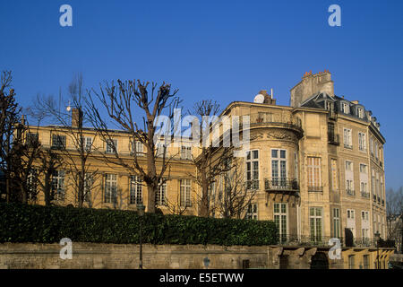 Frankreich, paris 4e, ile Saint louis, Hotel lambert, Hotel particulier prive, fadenure sur le quai d'anjou, Stockfoto