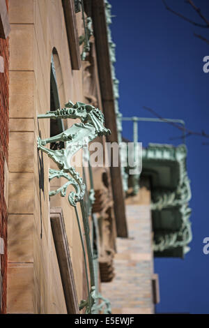 Frankreich, paris 16e, 14 rue la fontaine, castel beranger, architecte hector guimard, Jugendstil, Detail fadenure sur rue, Stockfoto