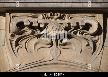 Frankreich, paris 16e, 14 rue la fontaine, castel beranger, architecte hector guimard, Jugendstil, Detail fadenure sur rue, Stockfoto