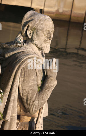 Frankreich, paris 7e, pont de l'alma, zouave du pont de l'alma, Crues de la Seine, hiver, Statue, Skulptur, Milizen, Soldat, Stockfoto