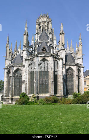 Frankreich, Haute Normandie, Seine maritim, rouen, eglise abbatiale Saint ouen, chevet, edifice religieux, jardin, Stockfoto