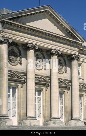 Frankreich, Region picardie, oise, compiegne, Schloss, Napoleon, Kolonnes, Portique, Fassade cote jardin, Portique, connes, Fronton, Stockfoto