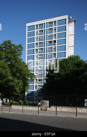 Frankreich, Ile de France, pariser 19e-Viertel, Buttes chaumont, baumenhafte Hütte, rue fessard, Stockfoto