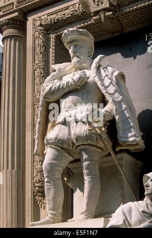 Frankreich, ile de france, paris 1er-Viertel, rue de rivoli, oratoire du louver, amiral de coligny, Statue, Religion protestante, Stockfoto