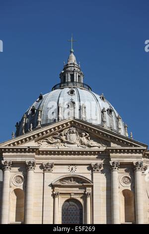 Frankreich, ile de france, pariser 5e-Viertel, eglise notre dame du val de Grace, Place alphonse laveran, rue Saint jacques, Fassadene sur Cour, Fronton, Dome, coupole, Stockfoto