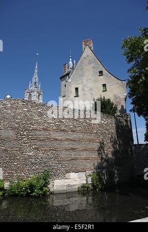 Frankreich, Haute Normandie, eure, pays d'evreux, evreux, Kathedrale, Plan d'eau, Promenade, mur gallo romain, archeveche, Stockfoto