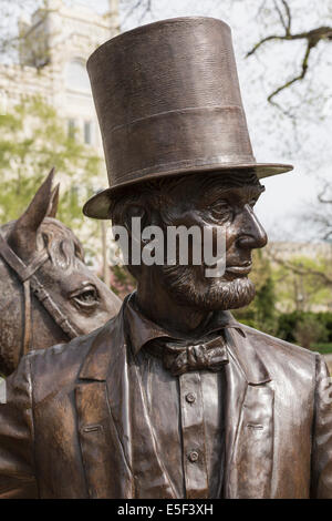 Präsident Lincoln-Statue zu Präsident Lincolns Sommerhaus in Washington DC, USA Stockfoto