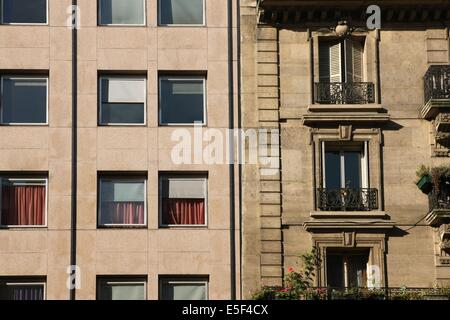 Frankreich, Ile de France, pariser 11e-Bezirk, 95 Avenue parmentier, immeuble Hut, Silhouette, Stockfoto