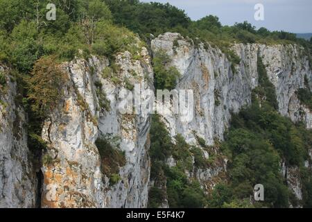 Frankreich, Region Midi Pyrenees, Tarn-et-Garonne, 82, Gorges de l'Aveyron, Saint Antonin Noble Val, moyen Age, Vieilles Pierres, patrimoine, histoire, Stockfoto