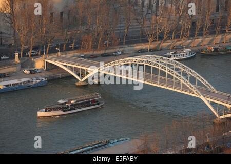 Frankreich, ile de france, paris 7e, Tour eiffel, vue depuis le 2e etage, passerelle debilly, palais de tokyo, Seine, Stockfoto