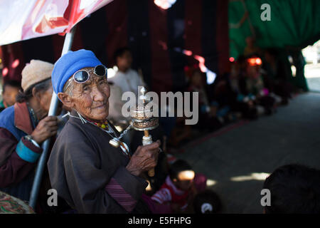 Eine alte Dame Ladakhi. Stockfoto