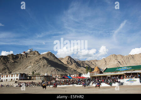 Polospiel in Leh, Ladakh. Stockfoto