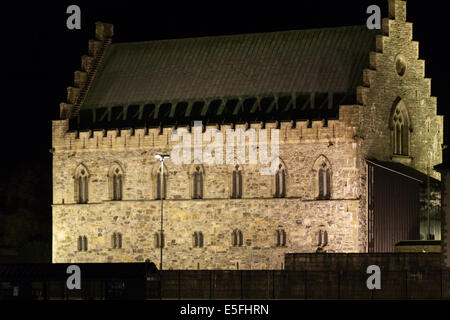 Die Halle wurde Mitte des 13. Jahrhunderts, während der Regierungszeit von König Håkon Håkonsson gebaut. Stockfoto