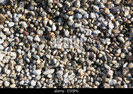 Nahaufnahme der nassen Stein-Struktur am See Stockfoto