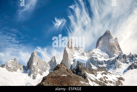 Bergkette Fitz Roy in Patagonien, Argentinien Stockfoto