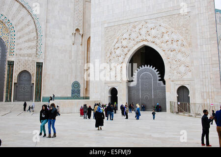 Hassan II Moschee ist die größte Moschee in Marokko und Afrika und die 2. größte in der Welt, Baujahr 1993, Casablanca, Marokko Stockfoto