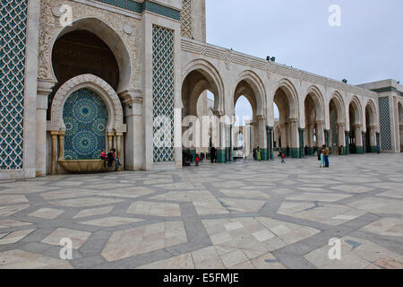 Hassan II Moschee ist die größte Moschee in Marokko und Afrika und die 2. größte in der Welt, Baujahr 1993, Casablanca, Marokko Stockfoto