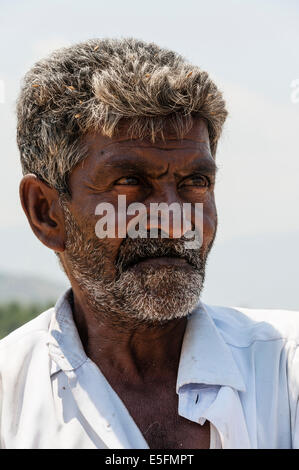 Alten indischen Mann, Uttamapalaiyam, Tamil Nadu, Indien Stockfoto