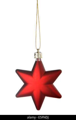 Red Weihnachtsstern über einen weißen Hintergrund isoliert Stockfoto