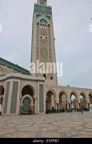 Hassan II Moschee ist die größte Moschee in Marokko und Afrika und die 2. größte in der Welt, Baujahr 1993, Casablanca, Marokko Stockfoto