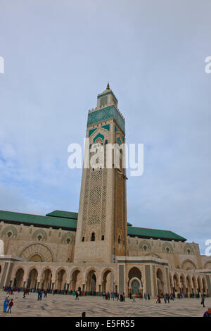 Hassan II Moschee ist die größte Moschee in Marokko und Afrika und die 2. größte in der Welt, Baujahr 1993, Casablanca, Marokko Stockfoto