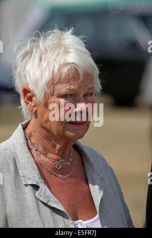 Norfolk, Großbritannien. 30. Juli 2014. Dame Judy Dench besucht der Sandringham Flower Show als Gast von seiner königlichen Hoheit Prinz Charles und seine königliche Hoheit Camilla Duchess of Cornwall Credit: Ian Ward/Alamy Live News Stockfoto