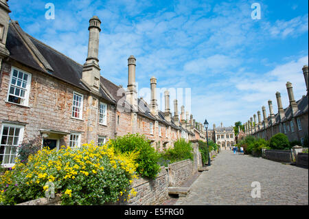 14. Jahrhundert Pfarrer enge Wells Somerset England, die älteste Wohnstraße in Europa Stockfoto