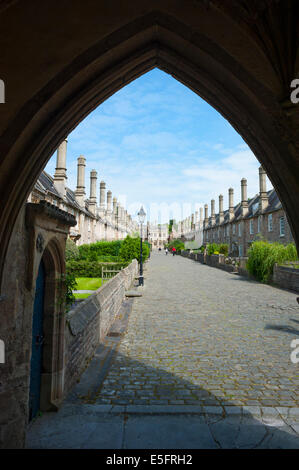 14. Jahrhundert Pfarrer enge Wells Somerset England, die älteste Wohnstraße in Europa Stockfoto