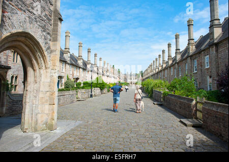 14. Jahrhundert Pfarrer enge Wells Somerset England, die älteste Wohnstraße in Europa Stockfoto