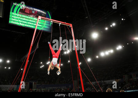 SECC, Glasgow, Schottland, Großbritannien. 30. Juli 2014. Commonwealth Games Tag 7. SSE Hydro.  Herren Allround-Gymnastik-Finale. Bildnachweis: ALAN OLIVER/Alamy Live-Nachrichten Stockfoto