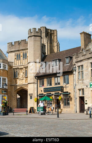 Mittellos Veranda in Stadt von Wells, Somerset, England Stockfoto