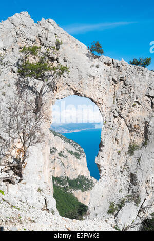 Trekking Trail nach Cala Mariolu, Baunei, Sardinien, Italien Stockfoto