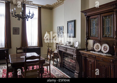 Esszimmer im Talbot House, ein Weltkrieg Museum in Poperinge, West-Flandern, Belgien Stockfoto