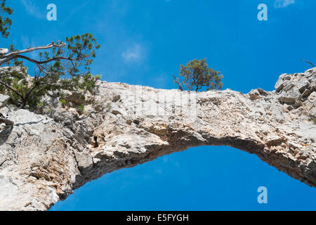 Felsbogen in Cala Goloritze, Baunei, Sardinien, Italien Stockfoto