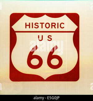 Historischen uns Route 66 Vintage Schild Stockfoto