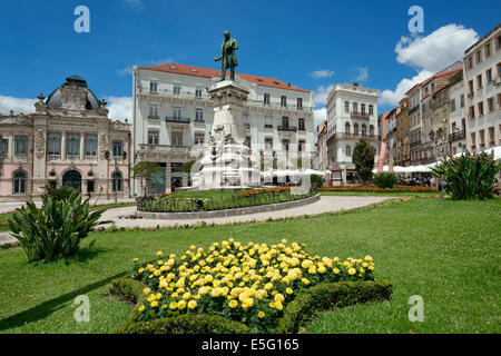 Portugal, das Beira Litoral, Coimbra zentralen Platz, dem Largo da Portagem Gärten Stockfoto