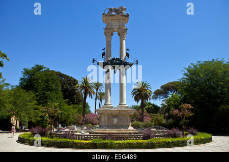 Monumento ein Doppelpunkt eine Hommage an Christopher Columbus, Sevilla Spanien Stockfoto