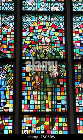 Glasfenster in St. Johns erzkathedralen in der Warschauer Altstadt Stockfoto