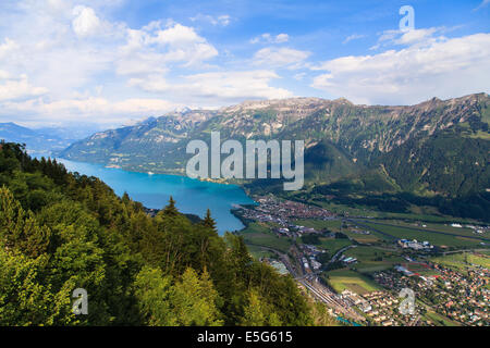 Brienzersee aus der Ansicht Punkt der Harder Kulm, Interlaken, Schweiz Stockfoto