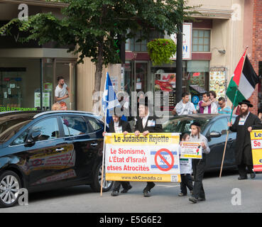 Montreal, Kanada. 30. Juli 2014. Ward nahm auf die Straße zu protestieren gegen die kontinuierliche Bombardierung des Gazastreifens, die in einer wachsenden Zahl von palästinensischen zivilen Casulaties resultiert. Bildnachweis: Megapress/Alamy Live-Nachrichten Stockfoto