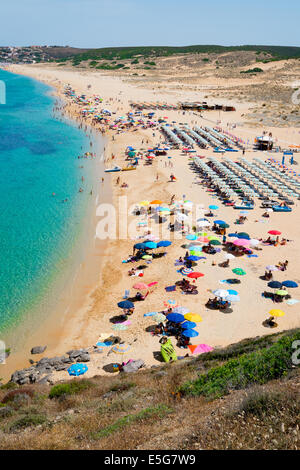 Torre dei Corsari Strand entlang der grünen Küste, West Sardinien, Italien Stockfoto