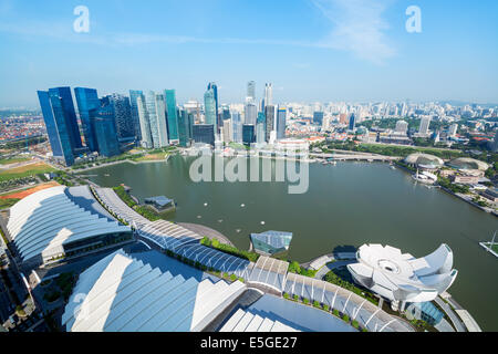 Luftaufnahme der Skyline von Singapur. Stockfoto