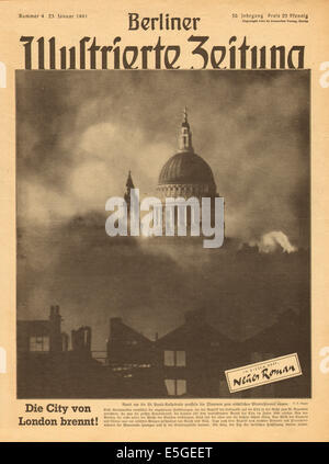 1941 Berliner Illustrierte Zeitung Front Seite Berichterstattung London Blitz und St Pauls Cathedral Stockfoto
