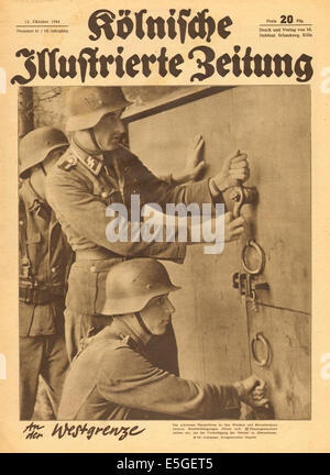 1944 Kolnischer Illustrierte Zeitung Titelseite zeigt Soldaten der Waffen-SS Stockfoto