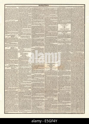 1837 Sunday Times Seite 3 der Tod von König William IV Stockfoto