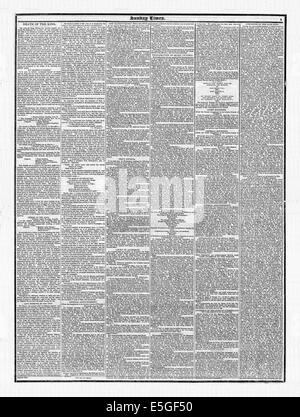 1837 Sunday Times Seite 3 der Tod von König William IV Stockfoto