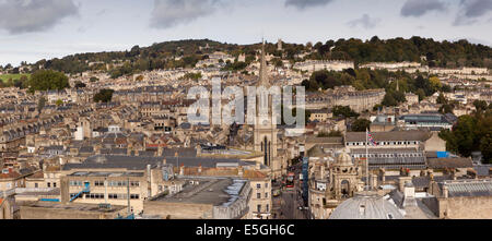 Großbritannien, England, Wiltshire, Bath Stadtzentrum, erhöhte Panoramablick, Blick nach Norden vom Dach der Abtei Stockfoto