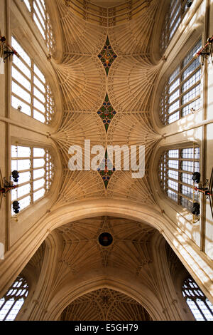 Großbritannien, England, Wiltshire, Bath Abbey, Interieur, fan gewölbten Dach Stockfoto