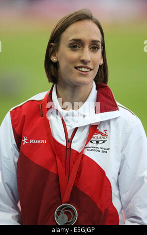 LAURA WEIGHTMAN gewinnt Silber 1500 Meter HAMPDEN PARK GLASGOW Schottland 30. Juli 2014 Stockfoto